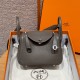 에르메스 Hermes Mini Lindy 19cm Clemence 8F Girs Etain/silver