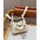 에르메스 Hermes Mini Lindy 19cm Clemence i2 Nata/silver
