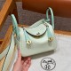 에르메스 Hermes Mini Lindy 19cm Swift OZ Vert Fizz and 6W Menthe/gold