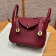 에르메스 Hermes Mini Lindy 19cm Togo 57 Bordeaux/gold