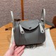 에르메스 Hermes Mini Lindy 19cm Swift and Matte Alligator crocodile 0L Girs Meyer and 80 Girs Perle/silver
