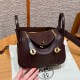 에르메스 Hermes Mini Lindy 19cm Swift and The fog-Faced alligator 0G Rouge Seller/gold