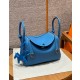 에르메스 Hermes Lindy 26cm Clemence 2T Blue paradis/silver