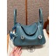 에르메스 Hermes Lindy 26cm Clemence 75 Blue Jean/silver