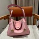 에르메스 Hermes Lindy 26cm Clemence and matt 3Q Rose Sakura/gold