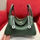 에르메스 Hermes Lindy 30cm Clemence 2Q Vert Anglais/silver