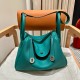 에르메스 Hermes Lindy 30cm Clemence 7F Blue Paon/silver