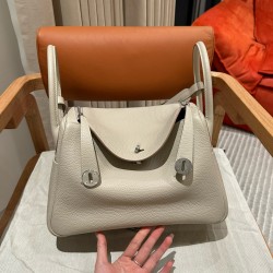 에르메스 Hermes Lindy 30cm Clemence 8L Beton/silver