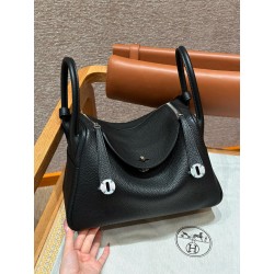 에르메스 Hermes Lindy 30cm Clemence 89 Noir/silver
