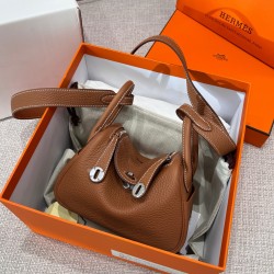 에르메스 Hermes Mini Lindy 19cm TC 37 Gold/silver