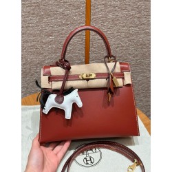 에르메스 Hermes Kelly 25cm Box 36 Brique/gold