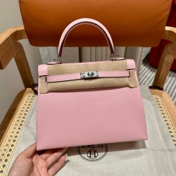 에르메스 Hermes Kelly 25cm Epsom 3Q Rose Sakure/silver