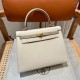 에르메스 Hermes Kelly 25cm Epsom 10 Craie and S2 Trench/gold