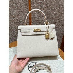 에르메스 Hermes Kelly 25cm Epsom 10 Craie/gold