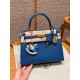 에르메스 Hermes Kelly 25cm Epsom 71 Bule France/gold