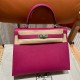 에르메스 Hermes Kelly 25cm Epsom L3 Rose Purple/silver