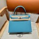 에르메스 Hermes Kelly 25cm Epsom P3 Blue du nord/silver