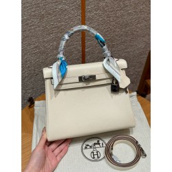 에르메스 Hermes Kelly 25cm Swift i2 Nata/silver