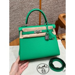 에르메스 Hermes Kelly 25cm Togo 0T Vert comics/silver