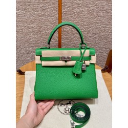 에르메스 Hermes Kelly 25cm Togo 1K Bambou/silver