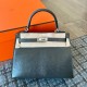 에르메스 Hermes Kelly 25cm Lizard 88 Graphite/silver