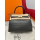 에르메스 Hermes Kelly 25cm Matte Alligator 88 Graphite/gold