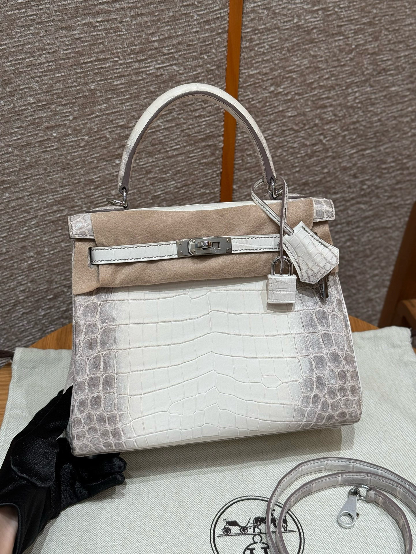 에르메스 Hermes Kelly 25cm Niloticus Himalaya/silver