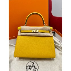 에르메스 Hermes Kelly Touch 25cm Togo and Niloticus 9R Lime/gold