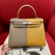 에르메스 Hermes Kelly 28cm Epsom 18 Etoupe and 2S Sesame/silver