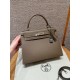 에르메스 Hermes Kelly 28cm Epsom 18 Etoupe/silver