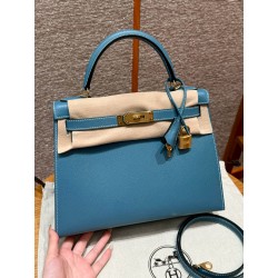 에르메스 Hermes Kelly 28cm Epsom 75 Blue Jean/gold