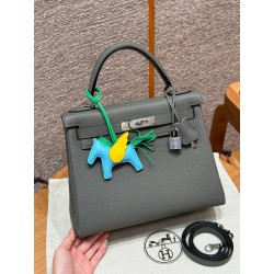 에르메스 Hermes Kelly 28cm Togo 0L Gris Mayer/silver