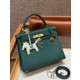 에르메스 Hermes Kelly 28cm Togo Z6 Malachite/gold