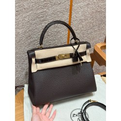 에르메스 Hermes Kelly Touch 28cm Togo and Alligator 46 Ebene/gold