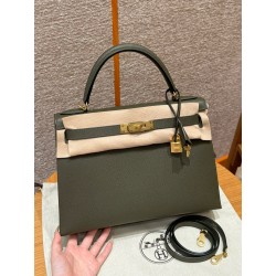 에르메스 Hermes Kelly 32cm Epsom 2Q Vert Anglais/gold