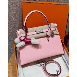 에르메스 Hermes Kelly 32cm Epsom 3Q Rose Sakura/silver