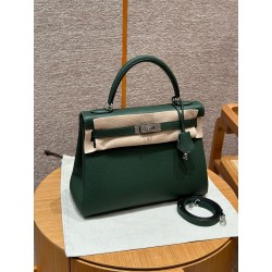 에르메스 Hermes Kelly 32cm Togo 2Q Vert Anglais/silver