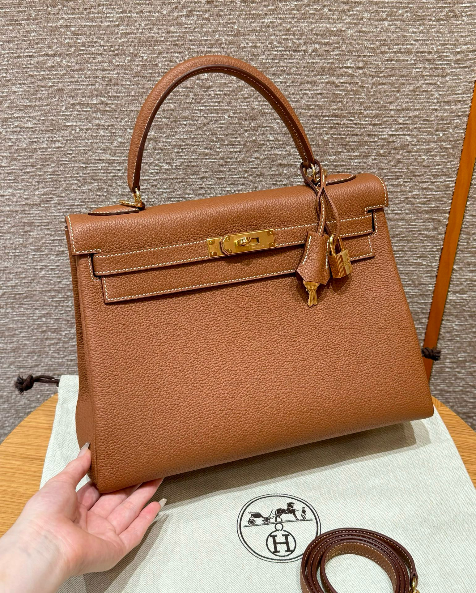 에르메스 Hermes Kelly 32cm Togo 37 Gold/gold