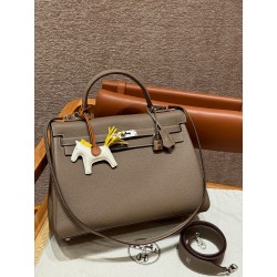에르메스 Hermes Kelly 35cm Togo 18 Etoupe/silver