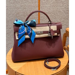 에르메스 Hermes Kelly 40cm Togo 55 Rouge H/silver