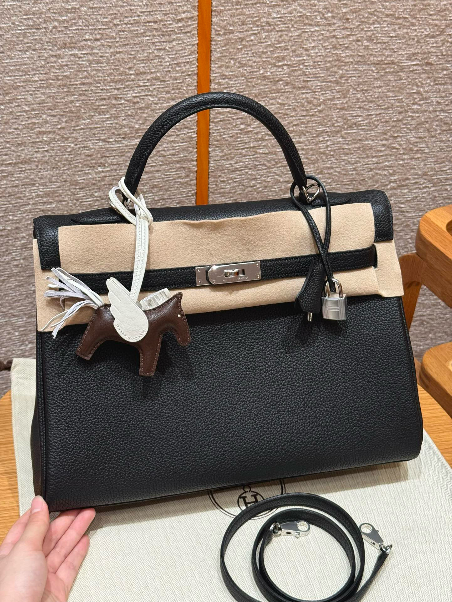 에르메스 Hermes Kelly 40cm Togo 89 noir/silver