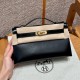 에르메스 Hermes Kelly Pochette 22cm Box 89 Noir/gold