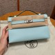 에르메스 Hermes Kelly Pochette 22cm Epsom U2 Blue zephyz/silver