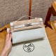 에르메스 Hermes Kelly Pochette 22cm Swift M4 Gris pale/silver