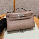 에르메스 Hermes Kelly Pochette 22cm KK ostrich 18 Etoupe/silver