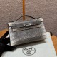 에르메스 Hermes Kelly Pochette 22cm Lizard 1B Ombre/silver