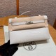 에르메스 Hermes Kelly Pochette 22cm Matte American crocodile 10 Craie/silver
