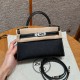 에르메스 Hermes Mini Kelly 19cm Chèvre 89 Noir and 9R Lime/silver