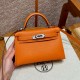 에르메스 Hermes Mini Kelly 19cm Chèvre 93 Orange/silver