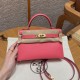 에르메스 Hermes Mini Kelly 19cm Chèvre U5 Rose lipstick/gold